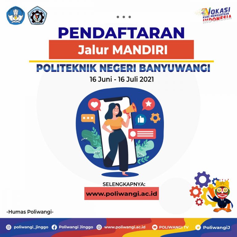 PENGUMUMAN PENERIMAAN MAHASISWA BARU JALUR MANDIRI 2021 POLITEKNIK NEGERI BANYUWANGI