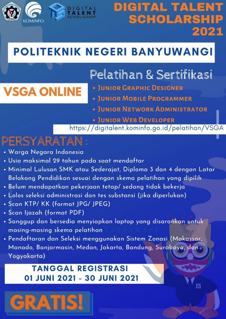 DIGITALENT SCHOLARSHIP 2021 POLITEKNIK NEGERI BANYUWANGI
