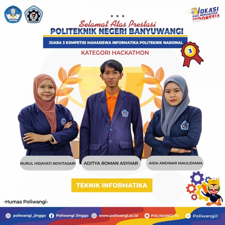 CIPTAKAN APLIKASI DETEKSI PENYAKIT PADA BATANG TANAMAN BUAH NAGA, TIM D-SCAN TEKNIK INFORMATIKA POLIWANGI SABET JUARA 3 DALAM KOMPETISI MAHASISWA INFORMATIKA POLITEKNIK NASIONAL DI KATEGORI HACKATHON