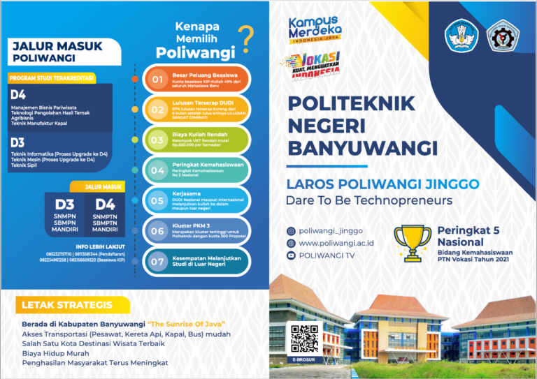 Peringkat 5 Nasional Bidang Kemahasiswaan PTN Vokasi 2021, Kenapa Memilih Poliwangi ?