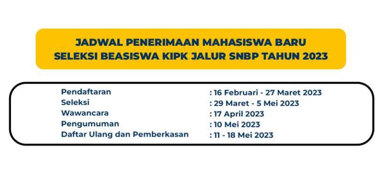Penerirnaan Mahasiswa Baru Seleksi Beasiswa Kartu Indonesia Pintar Kuliah (KIPK) Jalur Seleksi Nasional Berdasarkan Prestasi (SNBP) Tahun 2023