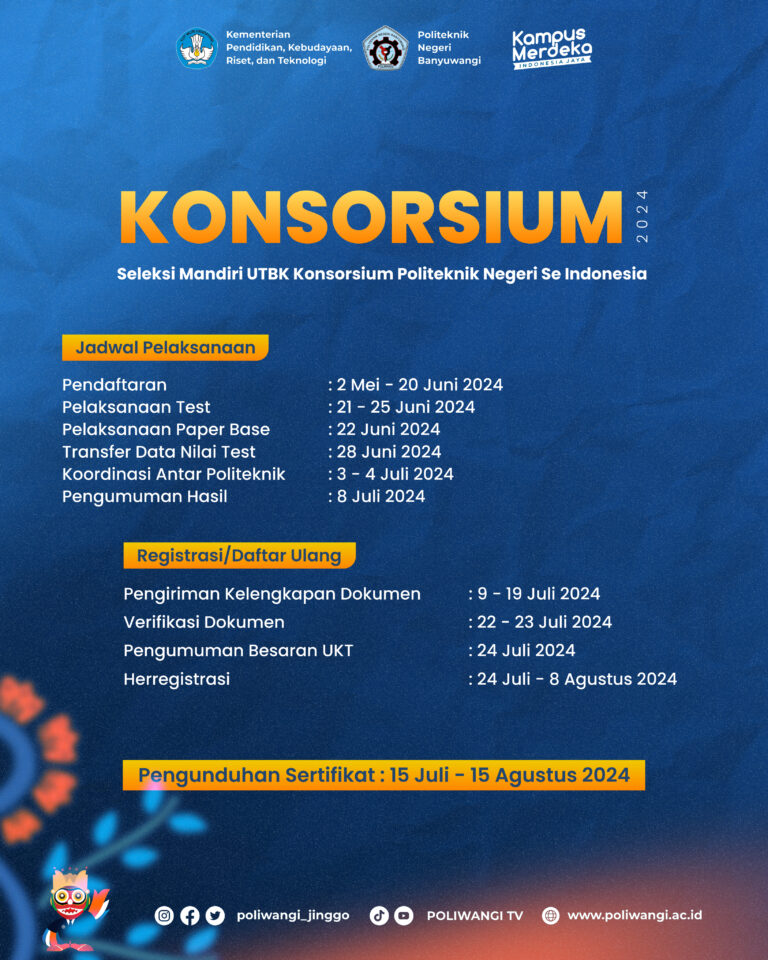 PETUNJUK TEKNIS SELEKSI JALUR MANDIRI KONSORSIUM TAHUN 2024 POLITEKNIK NEGERI BANYUWANGI