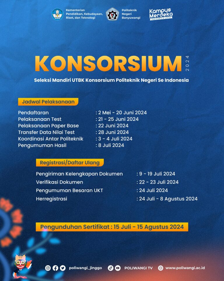 Manfaatkan Skor UTBK SNBT! Daftar Jalur Mandiri Konsorsium Politeknik Negeri Banyuwangi 2024