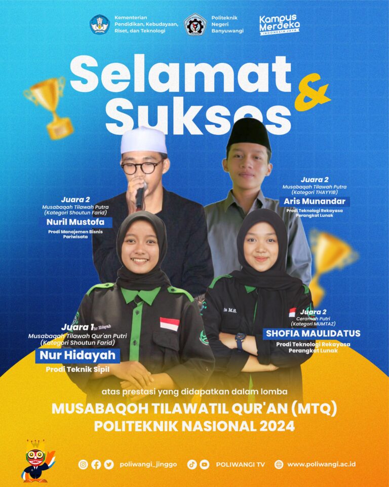 Politeknik Negeri Banyuwangi Raih Prestasi Gemilang di Kompetisi MTQ Politeknik Nasional Tahun 2024