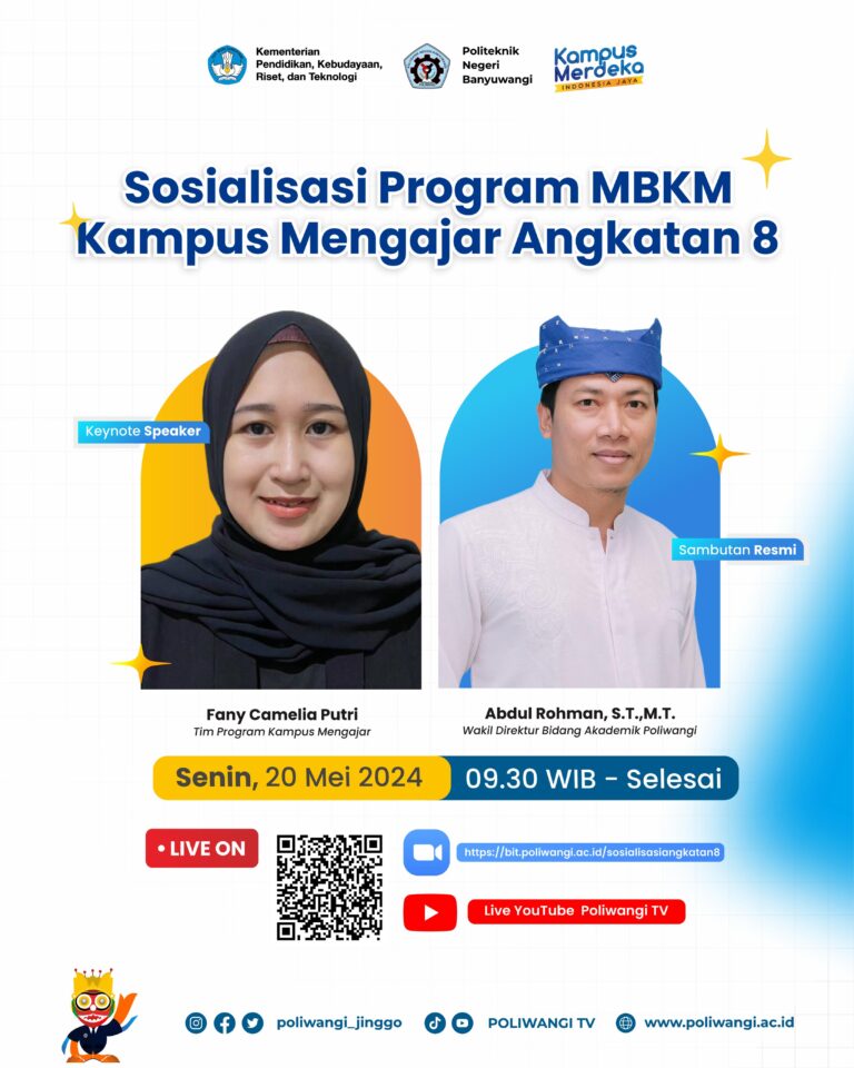 Politeknik Negeri Banyuwangi Gelar Webinar Sosialisasi Program MBKM Kampus Mengajar Angkatan 8