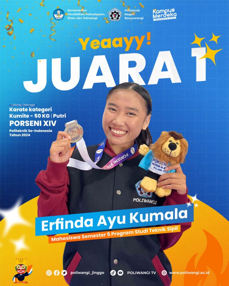 Erfinda Ayu Kumala Raih Juara 1 Karate di Porseni XVI Politeknik Negeri Se-Indonesia