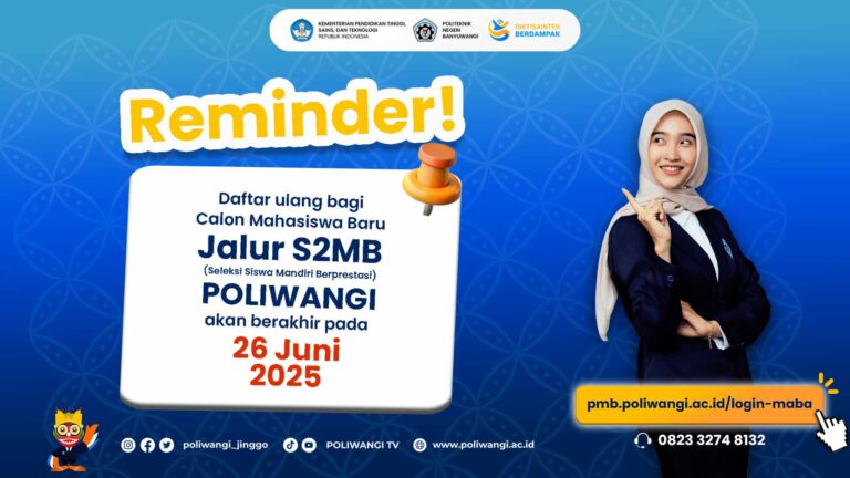Pengumuman Batas Akhir Daftar Ulang Jalur S2MB Poliwangi