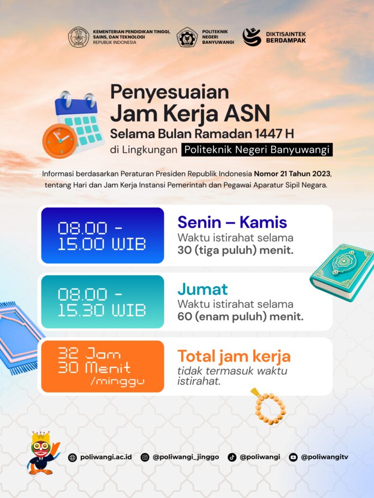 Penyesuaian Jam Perkuliahan dan Jam Kerja ASN Selama Ramadan 1447 H