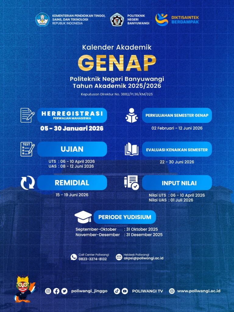 Kalender Akademik Semester Genap Politeknik Negeri Banyuwangi Tahun Akademik 2025/2026