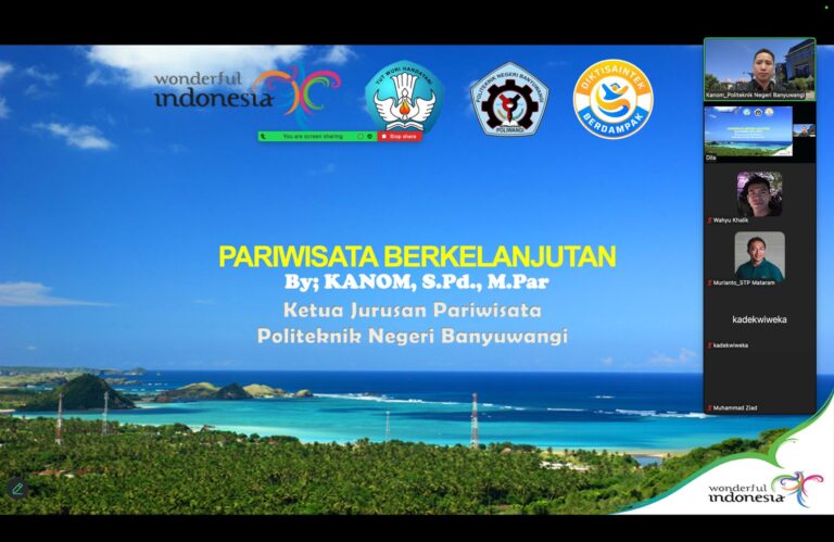 Ketua Jurusan Pariwisata Poliwangi Jadi Pembicara Seminar Nasional Pariwisata Berkelanjutan