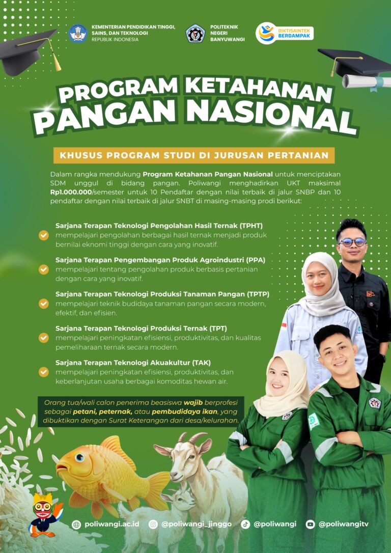 Siapkan Beasiswa Khusus Mahasiswa Jurusan Pertanian Poliwangi Dukung Program Ketahanan Pangan Nasional