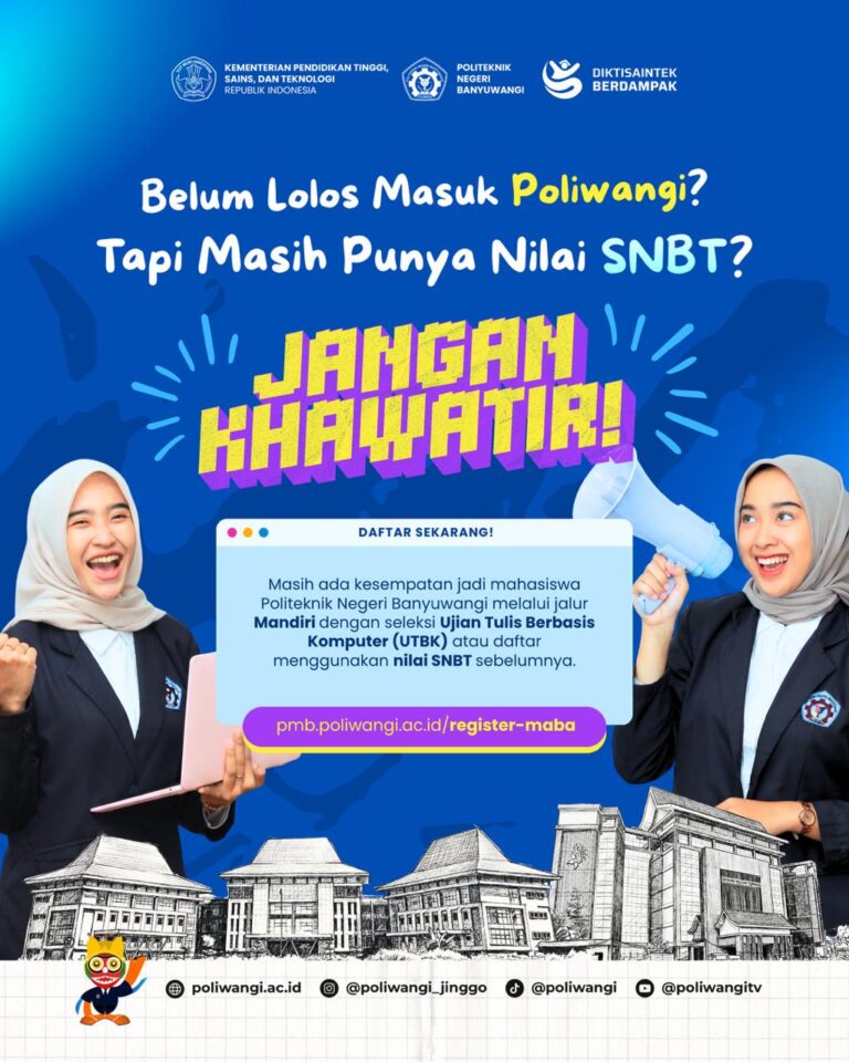 Pengumuman Perubahan Jadwal Seleksi Masuk Jalur Mandiri Politeknik Negeri Banyuwangi Tahun 2026